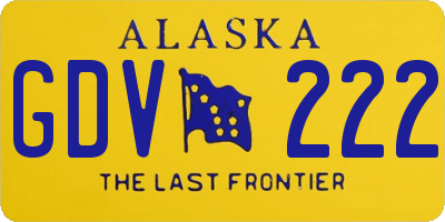 AK license plate GDV222