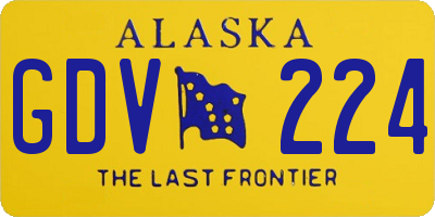 AK license plate GDV224