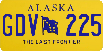 AK license plate GDV225