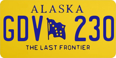 AK license plate GDV230