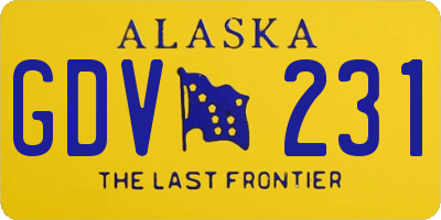 AK license plate GDV231