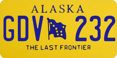 AK license plate GDV232