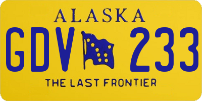 AK license plate GDV233