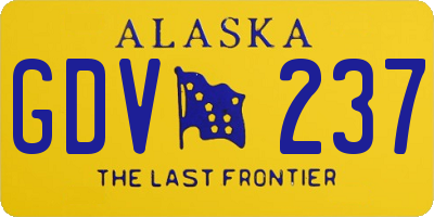 AK license plate GDV237