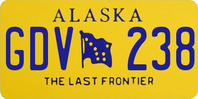 AK license plate GDV238