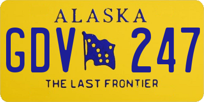 AK license plate GDV247