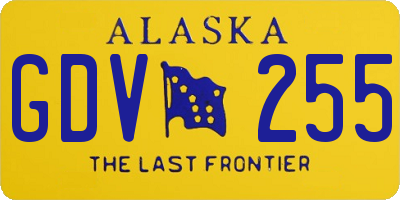 AK license plate GDV255