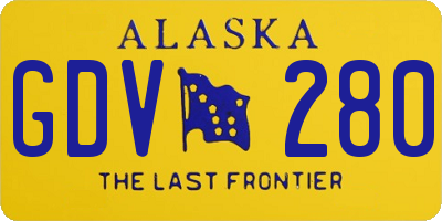 AK license plate GDV280