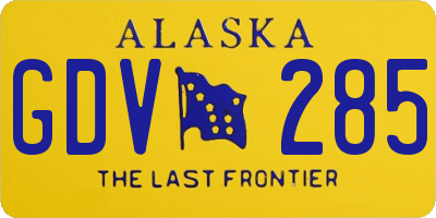 AK license plate GDV285