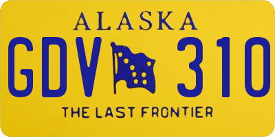 AK license plate GDV310