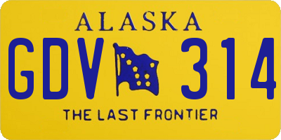 AK license plate GDV314