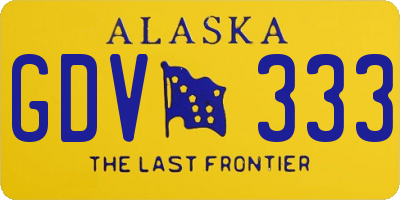 AK license plate GDV333