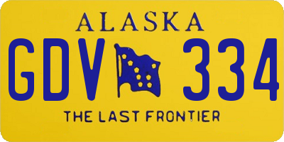 AK license plate GDV334