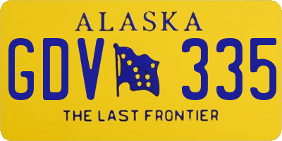 AK license plate GDV335