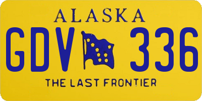 AK license plate GDV336