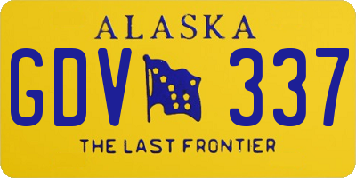 AK license plate GDV337