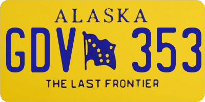 AK license plate GDV353