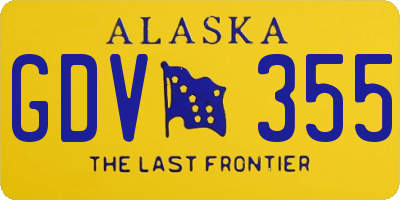 AK license plate GDV355