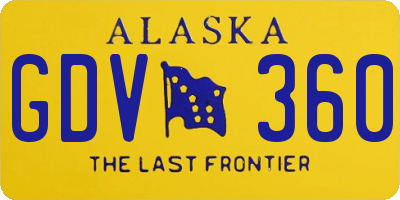 AK license plate GDV360