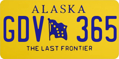 AK license plate GDV365