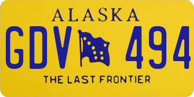 AK license plate GDV494