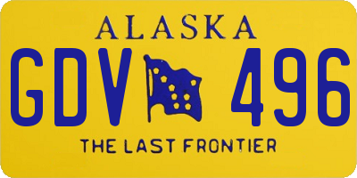 AK license plate GDV496