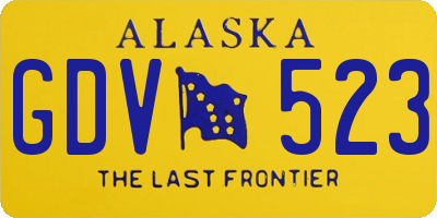 AK license plate GDV523