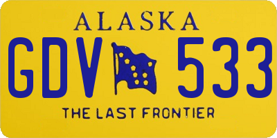 AK license plate GDV533