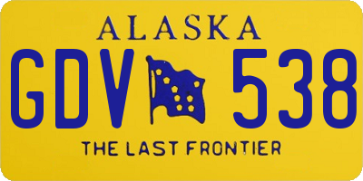 AK license plate GDV538