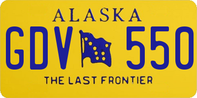 AK license plate GDV550