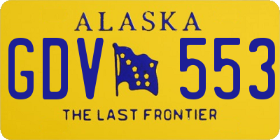 AK license plate GDV553