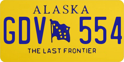 AK license plate GDV554