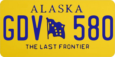 AK license plate GDV580