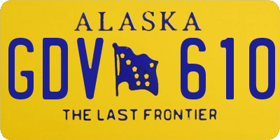 AK license plate GDV610
