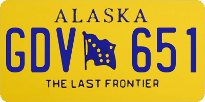 AK license plate GDV651