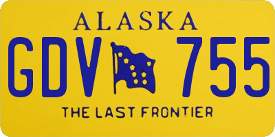 AK license plate GDV755
