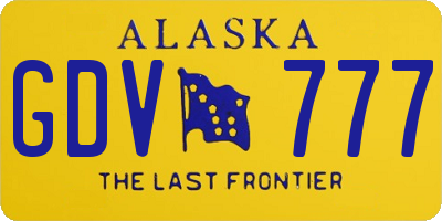 AK license plate GDV777