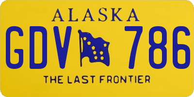 AK license plate GDV786