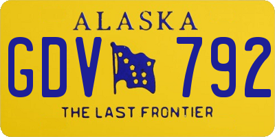 AK license plate GDV792