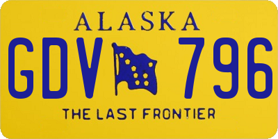 AK license plate GDV796