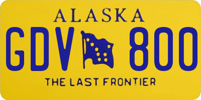 AK license plate GDV800