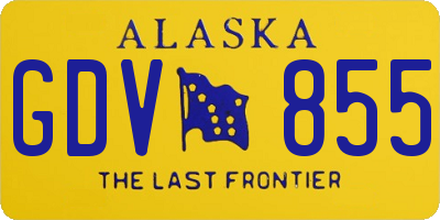 AK license plate GDV855