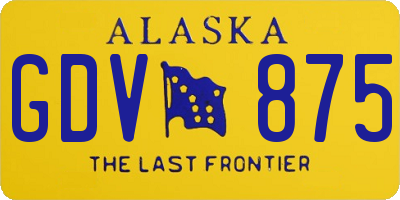 AK license plate GDV875