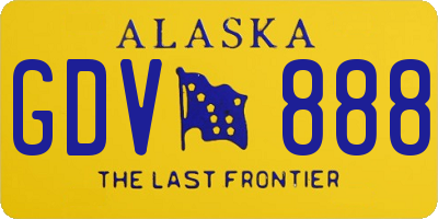 AK license plate GDV888