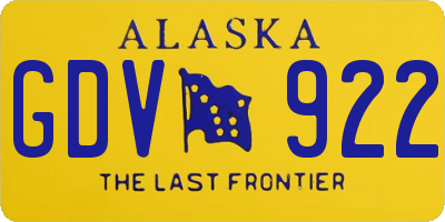 AK license plate GDV922
