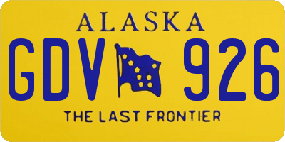 AK license plate GDV926