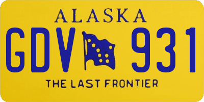 AK license plate GDV931