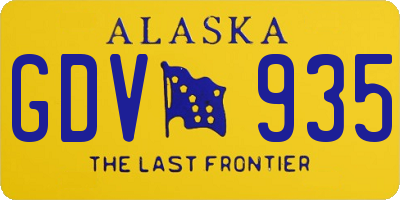 AK license plate GDV935