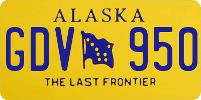 AK license plate GDV950