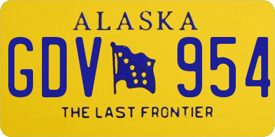 AK license plate GDV954
